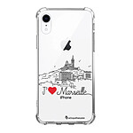 LaCoqueFrançaise Coque iPhone Xr anti-choc souple angles renforcés transparente Motif J'aime Marseille