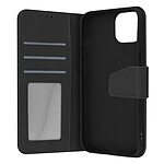 Avizar Housse pour iPhone 14 Cuir premium Porte-carte Fonction Support vidéo  noir