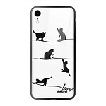 Evetane Coque en verre trempé iPhone Xr Chat Lignes