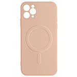 Avizar Coque Magsafe iPhone 11 Pro Silicone Souple Intérieur Soft-touch Mag Cover rose gold