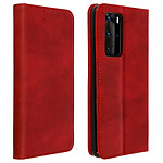 Avizar Housse Huawei P40 Pro Étui Folio Porte-carte Fonction Support Vidéo Rouge