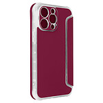 Avizar Etui pour iPhone 14 Pro Max Clapet Magnétique avec Porte Carte  bordeaux