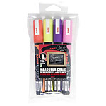 UNI-BALL Etui de 4 marqueurs craie Pte conique moyenne CHALK Marker PWE5M/4 1,8 - 2,5mm Assorti Fluo