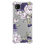 LaCoqueFrançaise Coque Xiaomi Redmi 9C Silicone antichocs Solides coins renforcés  transparente Motif Pivoines Violettes