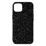 Avizar Coque iPhone 13 Design Paillettes Rigide Finition Relief Antidérapante Noir