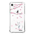 Evetane Coque iPhone Xr anti-choc souple angles renforcés transparente Motif Chat et Fleurs