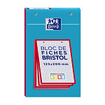 OXFORD Bloc de 30 fiches bristol 125X200 perforées Q5/5 rouge