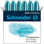 SCHNEIDER Etui de 6 Cartouches d'encre pour Stylo plume pastel Bleu des Bermudes x 10