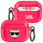 Karl Lagerfeld Coque pour AirPods Pro Choupette Antichoc avec Anneau Fuchsia