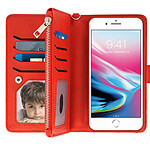 Avizar Étui iPhone 6 Plus/6S Plus/7 Plus/8 Plus Portefeuille Coque Amovible - Rouge