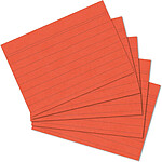 HERLITZ Paquet de 100 Fiches bristol 170g A6 lignées Orange