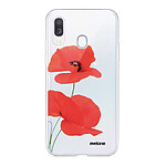 Evetane Coque Samsung Galaxy A20e 360 intégrale transparente Motif Coquelicot Tendance