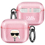 Karl Lagerfeld Coque pour AirPods 3 Antichoc Glitter Rose