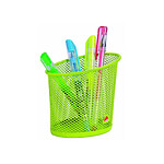 ALBA Pot à crayons en métal Mesh - Diamètre 6, hauteur 10,5 cm coloris vert