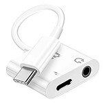 LinQ Adaptateur de charge USB C Power Delivery et Audio Jack 3.5mm Blanc