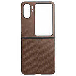 Avizar Coque pour Oppo Find N2 Flip Style carbone Conception 2 parties  Marron