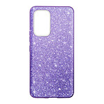 Avizar Coque pour Samsung Galaxy A53 5G Paillette Feuille Amovible Silicone Semi-rigide  violet