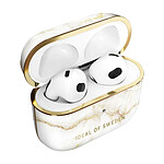 iDeal of Sweden Coque pour AirPods 3 Marbrée Élégante Golden Pearl Marble Blanc