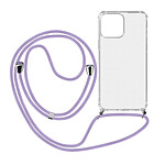 Avizar Coque Cordon Transparente Pour iPhone 13 Pro Max Lanière Amovible violet