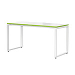 Bureau Blanc  MT1 Elégance L120xP67 Plateau Anis et Piétement Blanc