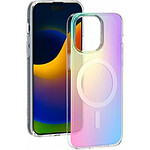 BigBen Connected Coque MagSafe Hybride aux Reflets Holographiques pour iPhone 15 Pro Max Multicolore