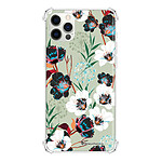 LaCoqueFrançaise Coque iPhone 12/12 Pro anti-choc souple angles renforcés transparente Motif Fleurs vert d'eau