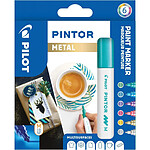 PILOT Marqueur à pigment PINTOR, medium, set de 6 'METAL