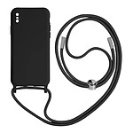 Avizar Coque Cordon pour iPhone X et XS Semi-rigide Lanière Tour du Cou 80cm  noir