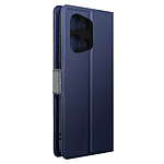 Avizar Étui pour Oppo Reno 8 5G Portefeuille Support Finition Striée Ultra-Slim  Bleu Nuit / Gris