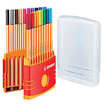 STABILO Etui ColorParade de 20 Stylos-Feutre POINT 88 Pointe Fine 0,4 mm assorties