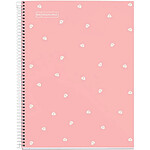 APLI Carnet A5 NB1 80 Feuilles 90g Quadrillées Couverture Rigide MARGUERITE ROSE