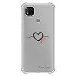 LaCoqueFrançaise Coque Xiaomi Redmi 9C Silicone antichocs Solides coins renforcés  transparente Motif Coeur Noir Amour