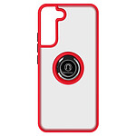 Avizar Coque pour Samsung Galaxy S22 Bi-matière Bague Métallique Support Vidéo  rouge