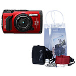 OLYMPUS compact étanche TG7 Rouge + Pack aventure