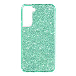 Avizar Coque pour Samsung Galaxy S22 Plus Design Paillette Amovible Silicone  vert