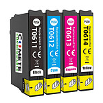 COMETE - Marque Française - 4 Cartouches T0615 compatibles Epson T0611 T0612 T0613 T0614 pour imprimantes Epson Stylus D68/D88