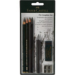 FABER-CASTELL Blister Set Pitt Graphite 5 crayons - gomme - taille-crayon