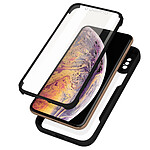 Avizar Coque 360° pour iPhone XS Max Dos Rigide Protection Écran Souple Coins Renforcés  Contour noir