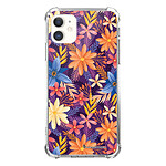 LaCoqueFrançaise Coque iPhone 11 anti-choc souple angles renforcés transparente Motif Fleurs violettes et oranges