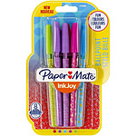 PAPER MATE Stylo à bille Inkjoy Wrap 100, blister de 8 couleurs fun