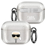 Karl Lagerfeld Coque pour AirPods Pro Antichoc Glitter Argent