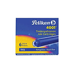 PELIKAN Cartouches d'encre 4001 TP/6 Standard effaçable Bleu royal x 50