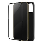 Avizar Coque pour iPhone 14 Pro Souple Noir et Verre Trempé 9H  Contour Noir