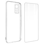 Avizar Coque Xiaomi Mi 10T/Mi 10T Pro Silicone Film Verre Trempé Transparent