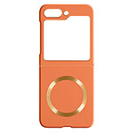 Avizar Coque MagSafe pour Samsung Galaxy Z Flip 5 Rigide Design Fin  Orange