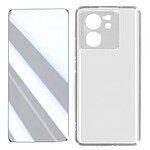 Avizar Coque Silicone pour Xiaomi 13T et 13T Pro Verre Trempé 9H Biseauté 2.5D  Transparent