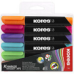 KORES Etui de 6 Marqueurs permanents 'K MARKER', pointe ogive