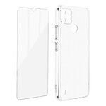 Avizar Coque Realme C21Y et C25Y Silicone Souple Film Verre Trempé 9H Transparent