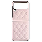 Avizar Coque pour Samsung Z Flip 4 Rhombique Rigide Série Rhombus Chic  rose poudré