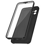 Avizar Coque pour Samsung Galaxy A03 Intégrale Arrière Rigide Transparent et Avant Souple  noir